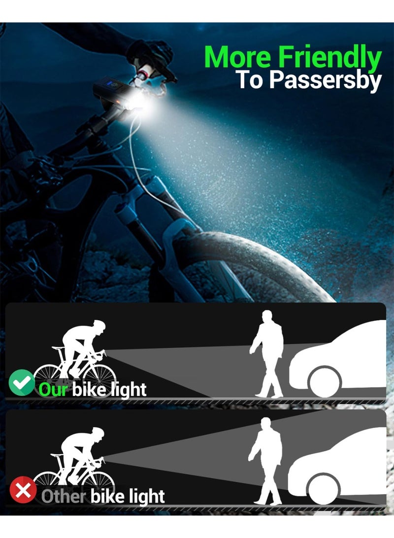 Bike Light, High Lumens Super Bright Bicycle Light, 6+4 Modes USB Rechargeable Bike Headlight & Tail Light Set, Waterproof Safety Bike Front & Rear Light for Road, Mountain, Night Riding - Image 4